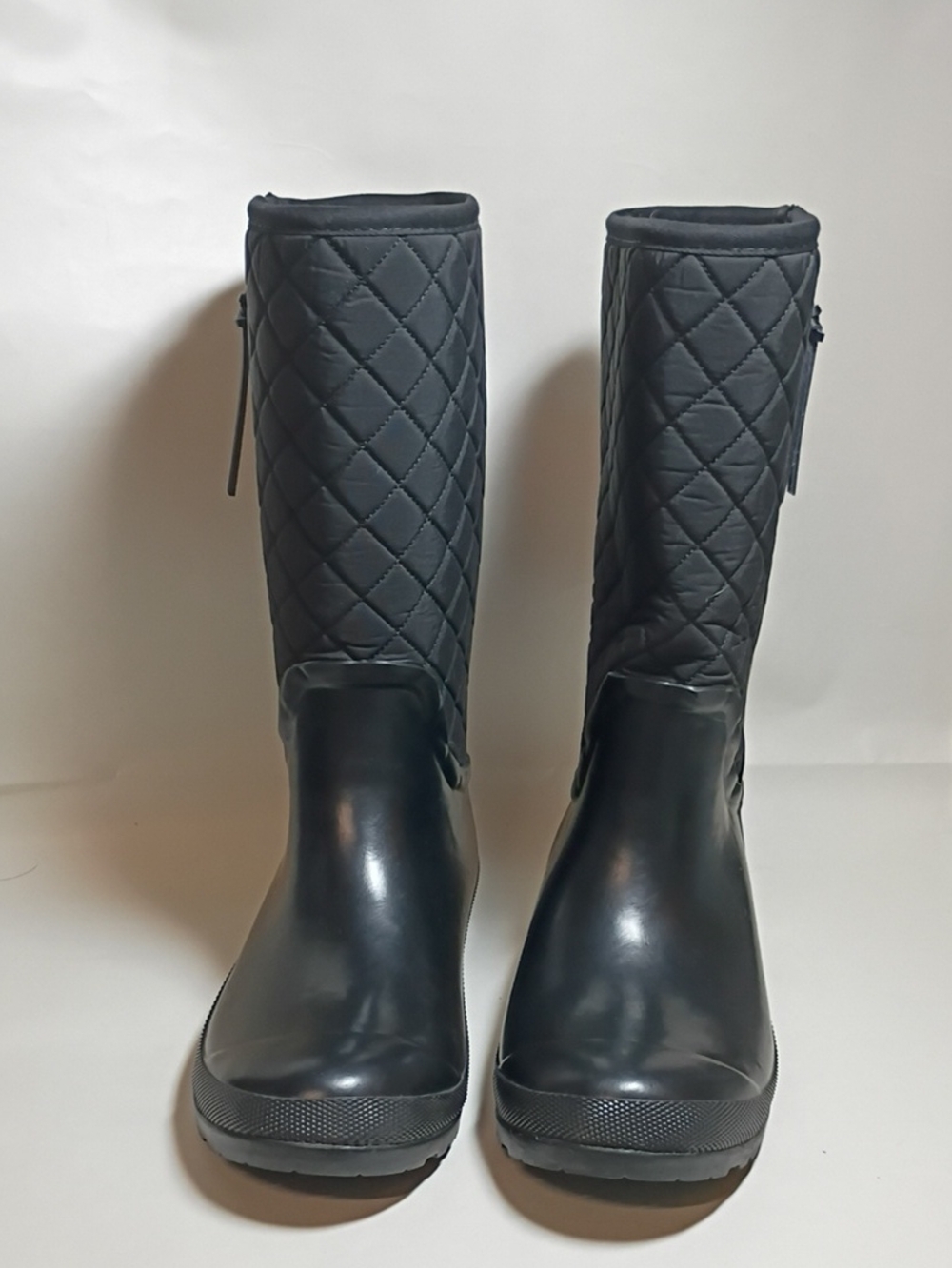 Sperry Top Sider Women’s Quilted Black Rain Boots Size 9 EUC